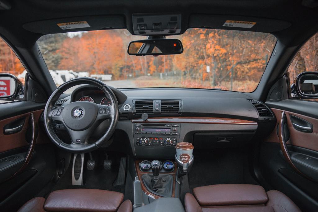 The interior of a car.