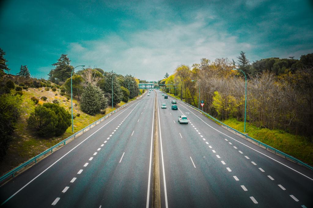 Cars on a highway.