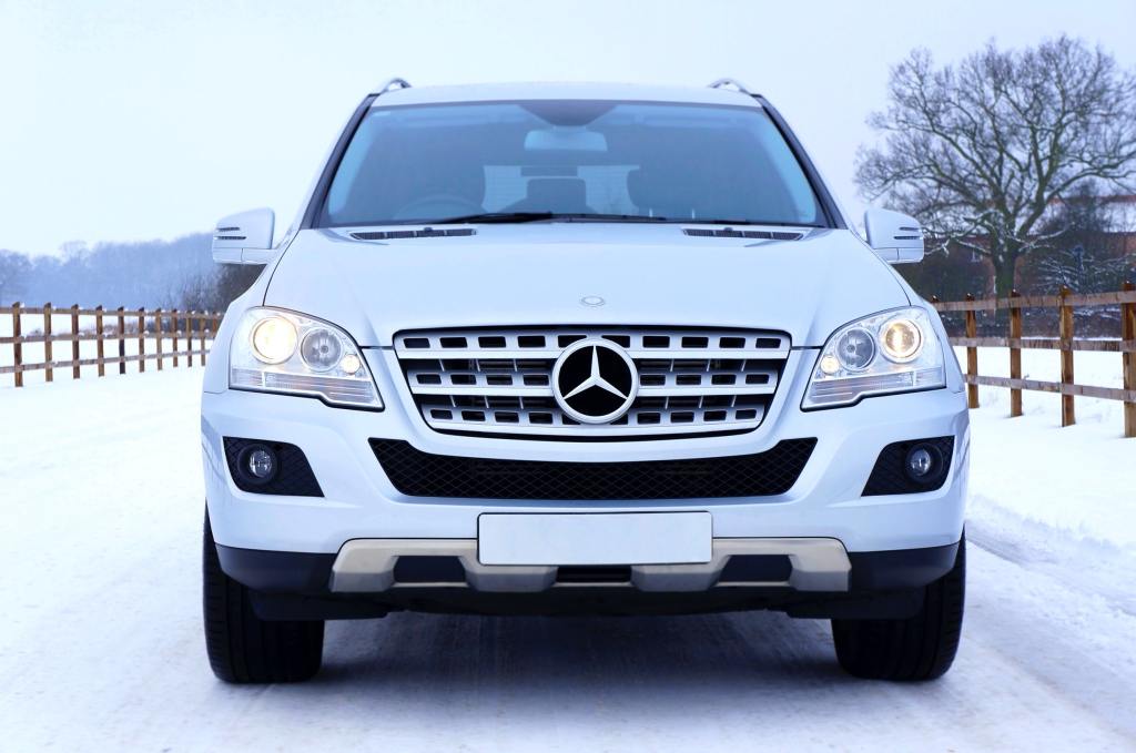 A car driving on snow.